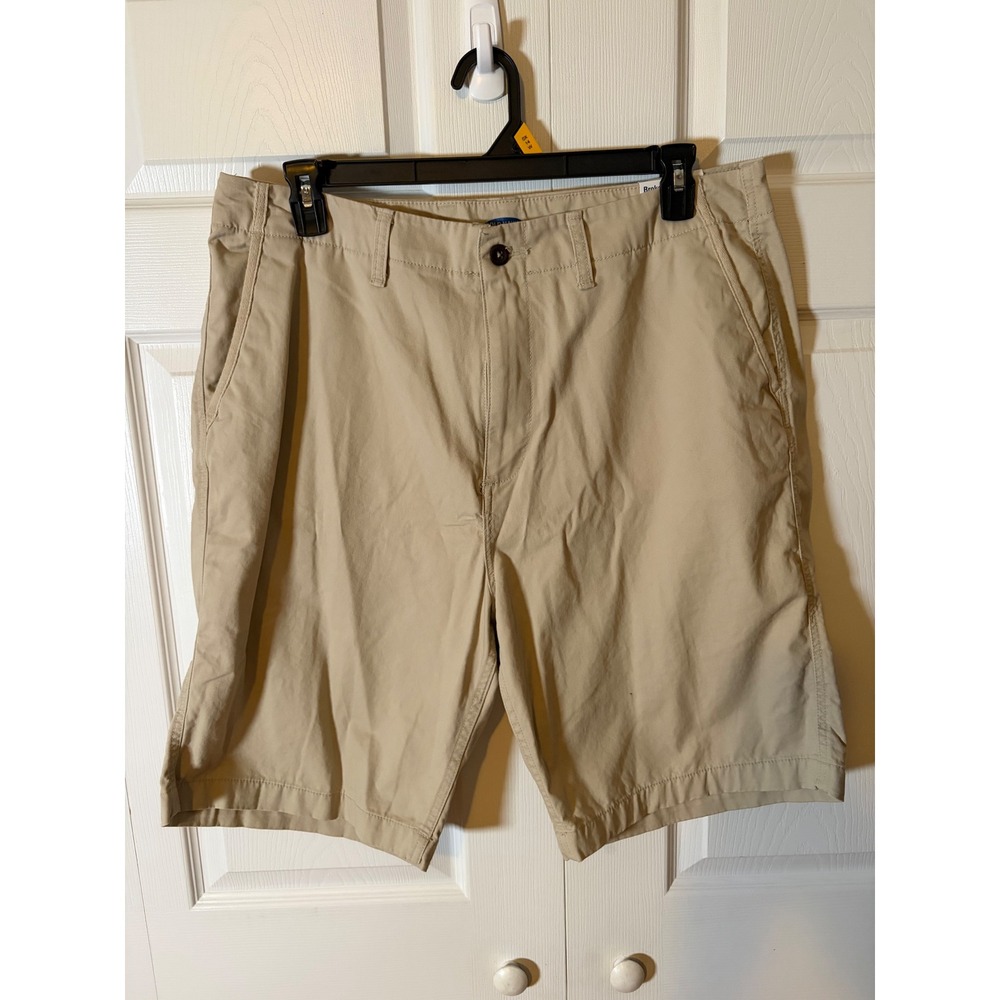 Old Navy Mens Broken-In Straight Chino Shorts 40 Khaki Tan Cotton Twill New